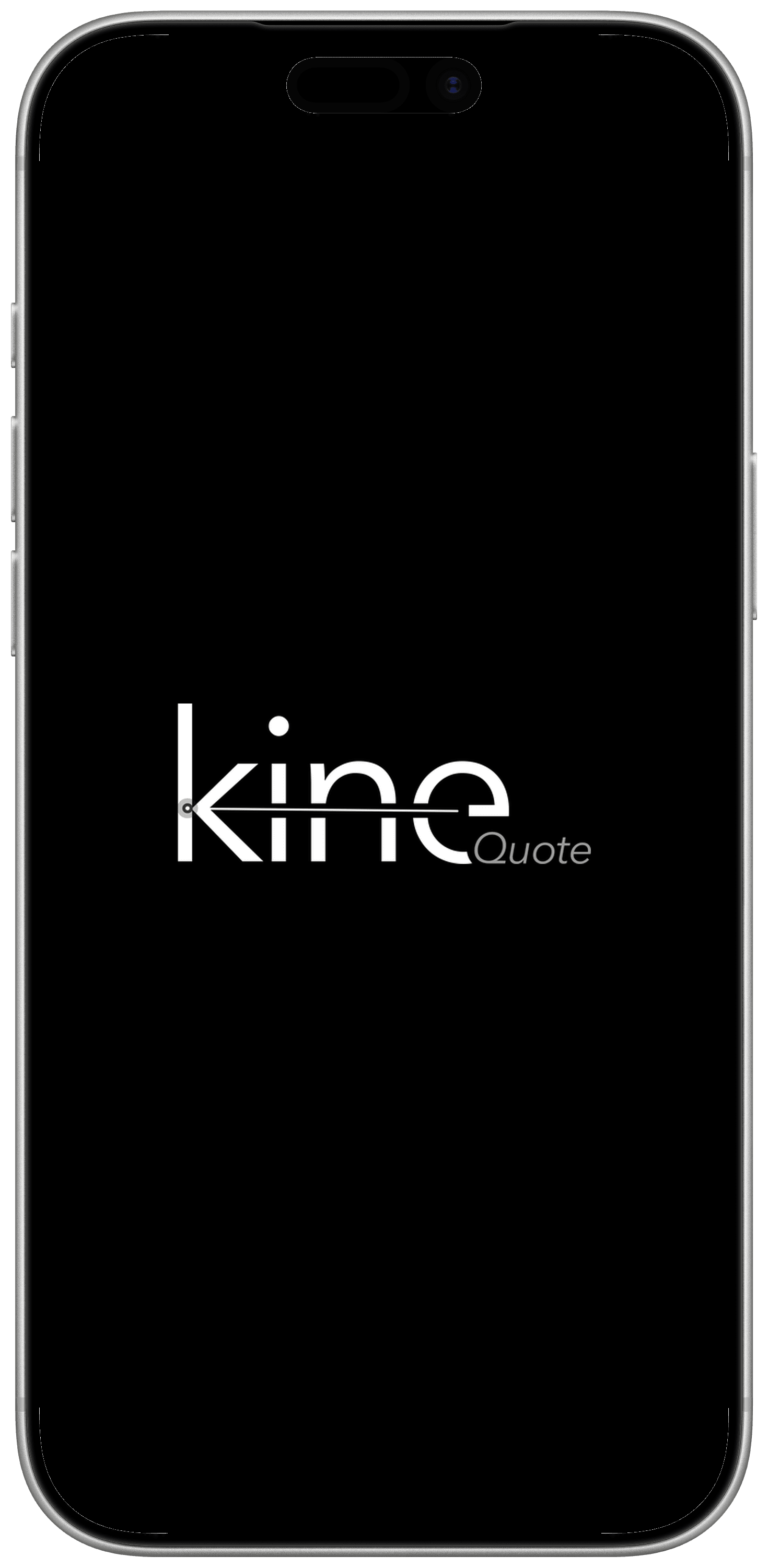 Logo Kine Quote na tela de um iPhone